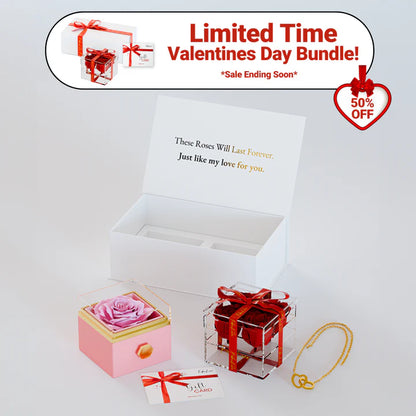 Valentines Day Eternal Rose Box Bundle